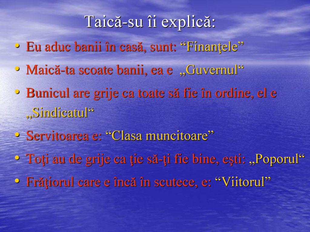 Taică-su îi explică: Eu aduc banii în casă, sunt: Finanţele
