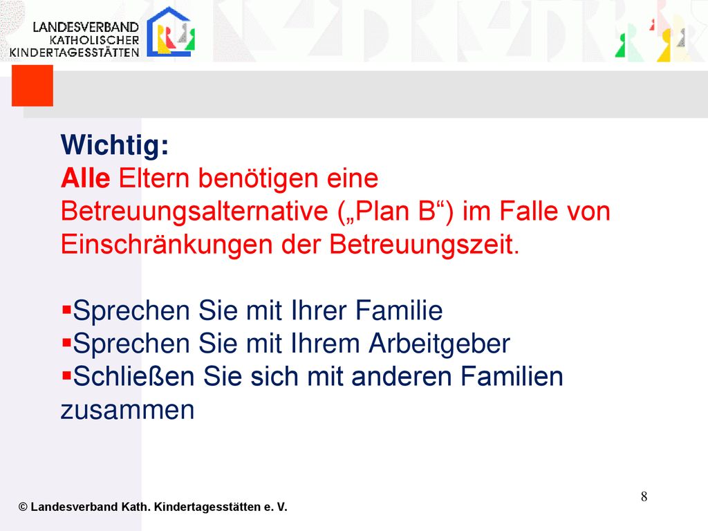 Sprechen Sie mit Ihrer Familie Sprechen Sie mit Ihrem Arbeitgeber