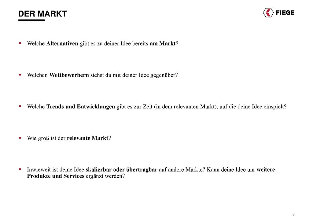 Der markt Welche Alternativen gibt es zu deiner Idee bereits am Markt