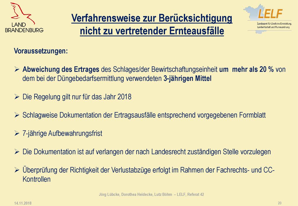 Jörg Lübcke, Dorothea Heidecke, Lutz Böhm – LELF, Referat 42