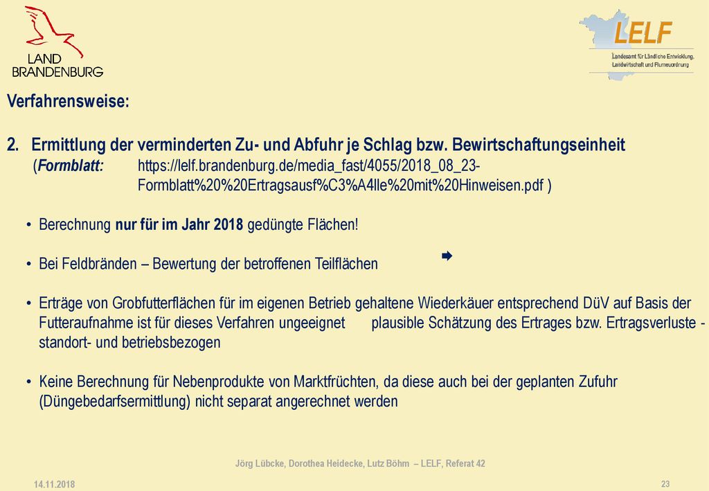 Jörg Lübcke, Dorothea Heidecke, Lutz Böhm – LELF, Referat 42