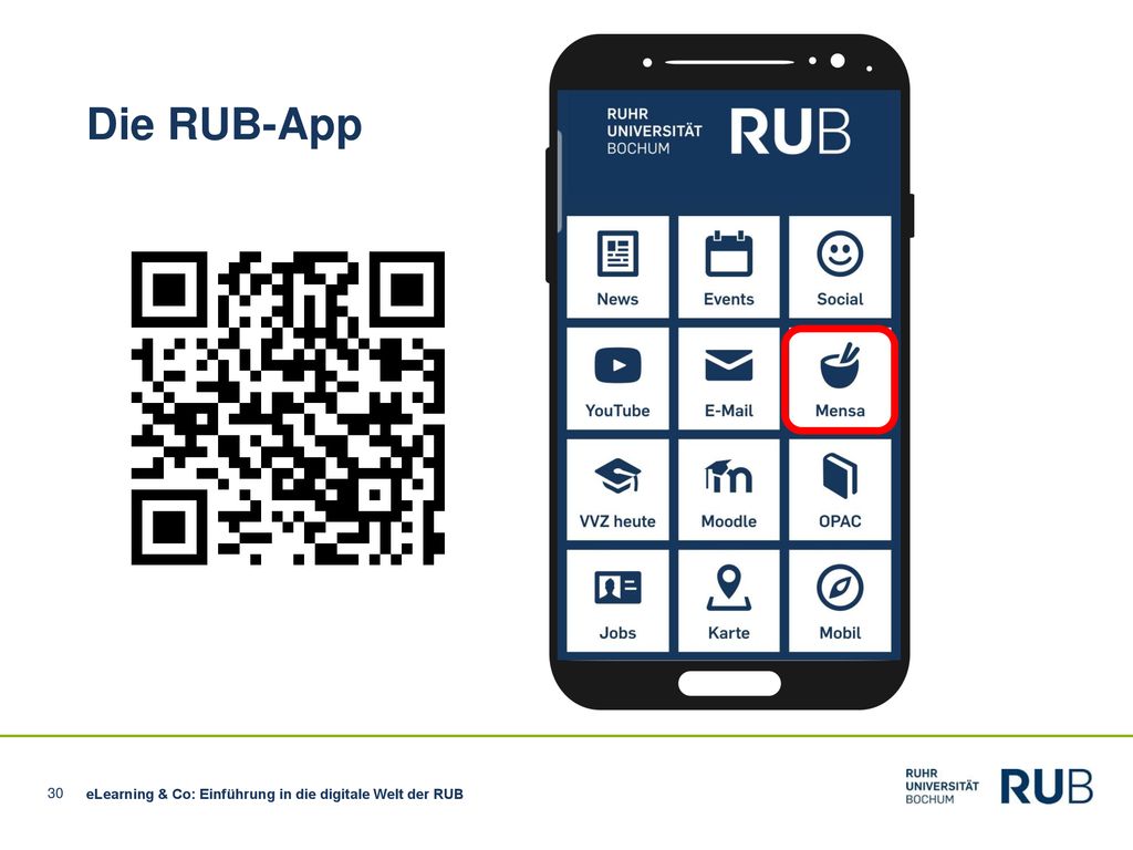 Die RUB-App eLearning & Co: Einführung in die digitale Welt der RUB