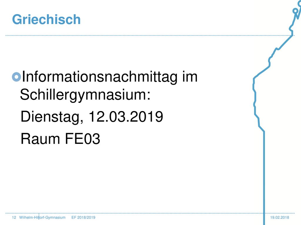 Informationsnachmittag im Schillergymnasium: Dienstag,