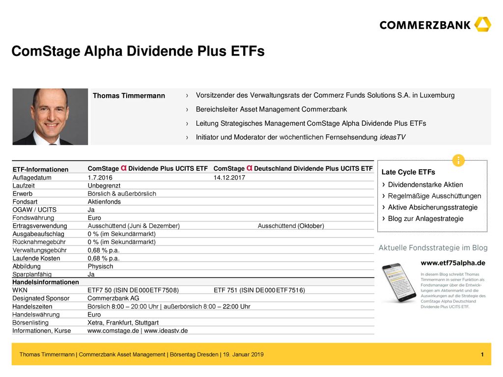 ComStage Alpha Dividende Plus ETFs