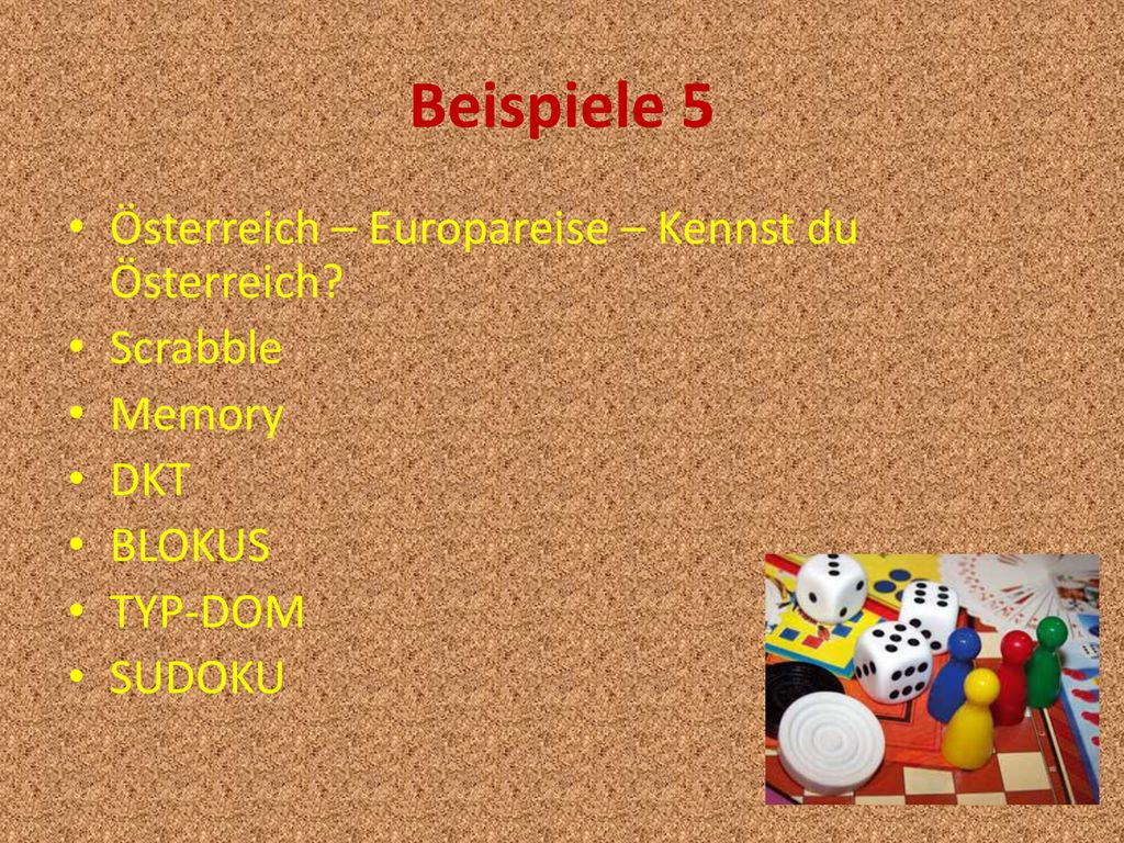 Beispiele 5 Österreich – Europareise – Kennst du Österreich Scrabble