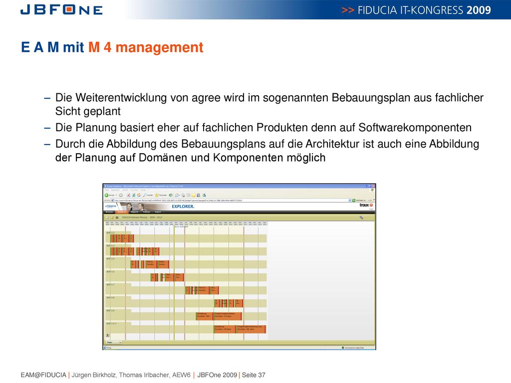E A M mit M 4 management Die Weiterentwicklung von agree wird im sogenannten Bebauungsplan aus fachlicher Sicht geplant.
