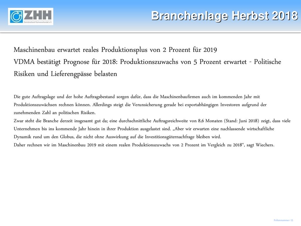 Maschinenbau erwartet reales Produktionsplus von 2 Prozent für 2019