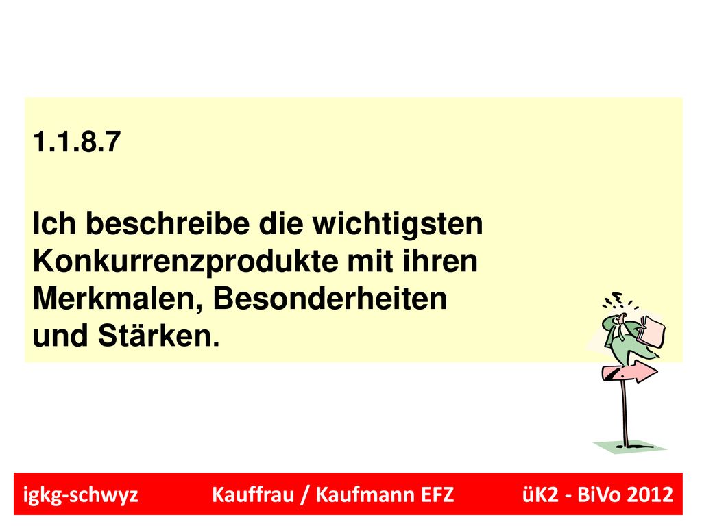 Ich beschreibe die wichtigsten Konkurrenzprodukte mit ihren