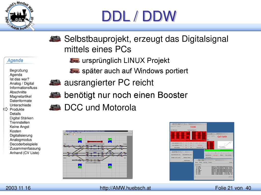 DDL / DDW Selbstbauprojekt, erzeugt das Digitalsignal mittels eines PCs. ursprünglich LINUX Projekt.