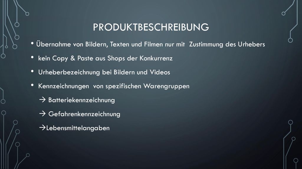 Produktbeschreibung Übernahme von Bildern, Texten und Filmen nur mit Zustimmung des Urhebers. kein Copy & Paste aus Shops der Konkurrenz.