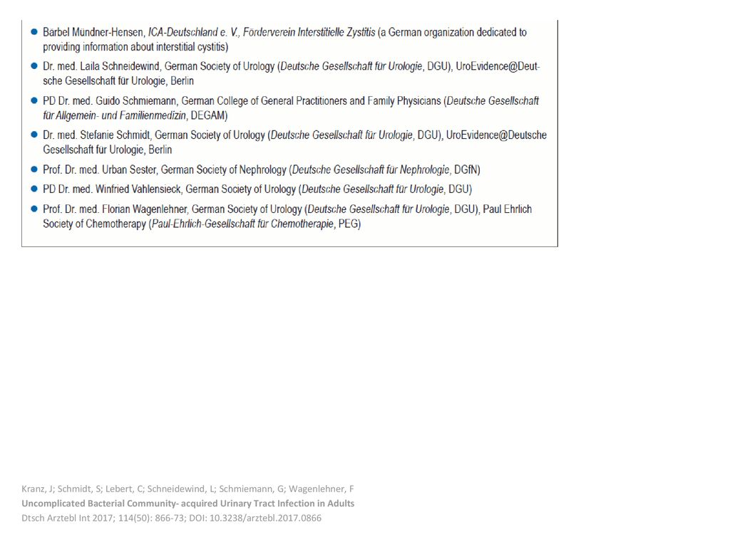Kranz, J; Schmidt, S; Lebert, C; Schneidewind, L; Schmiemann, G; Wagenlehner, F