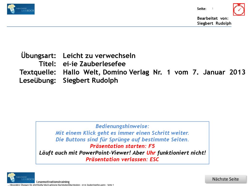 Hallo Welt, Domino Verlag Nr. 1 vom 7. Januar 2013 Siegbert Rudolph
