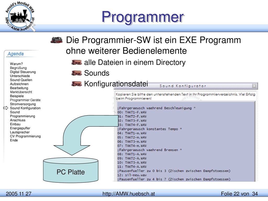 Programmer Die Programmier-SW ist ein EXE Programm ohne weiterer Bedienelemente. alle Dateien in einem Directory.