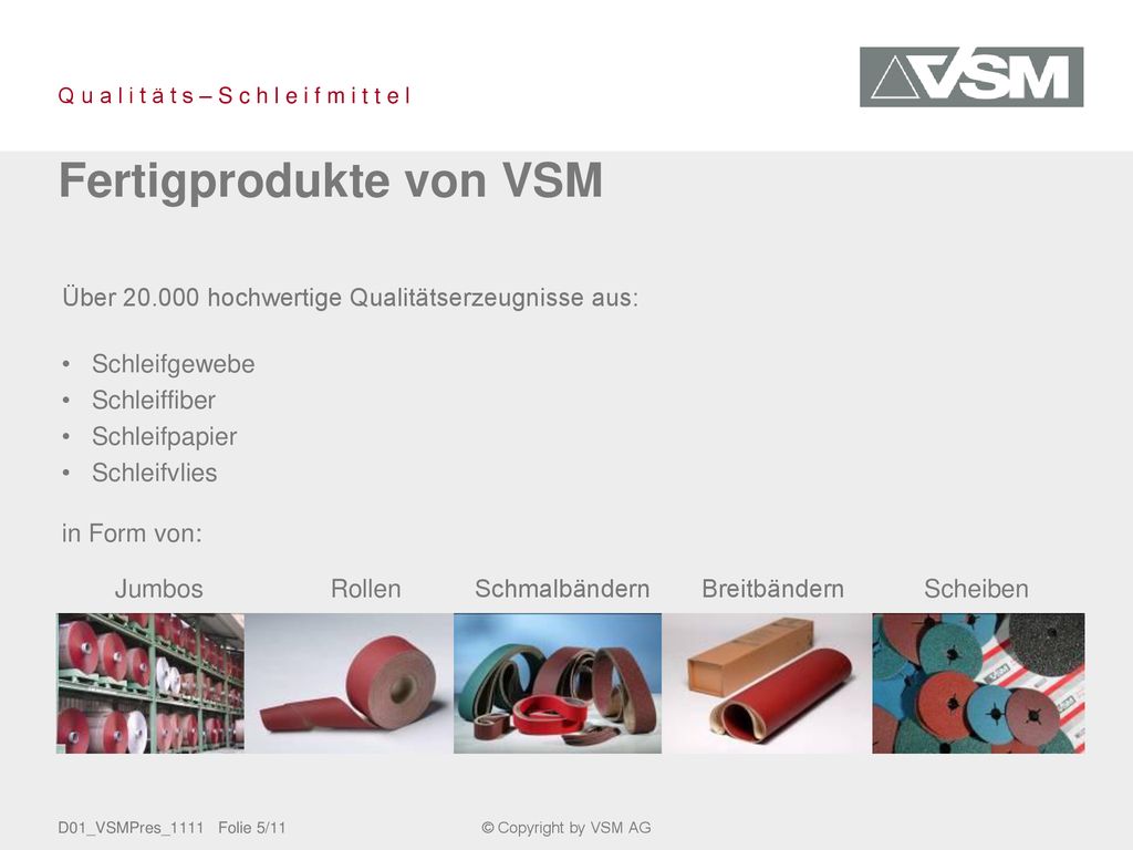 Fertigprodukte von VSM