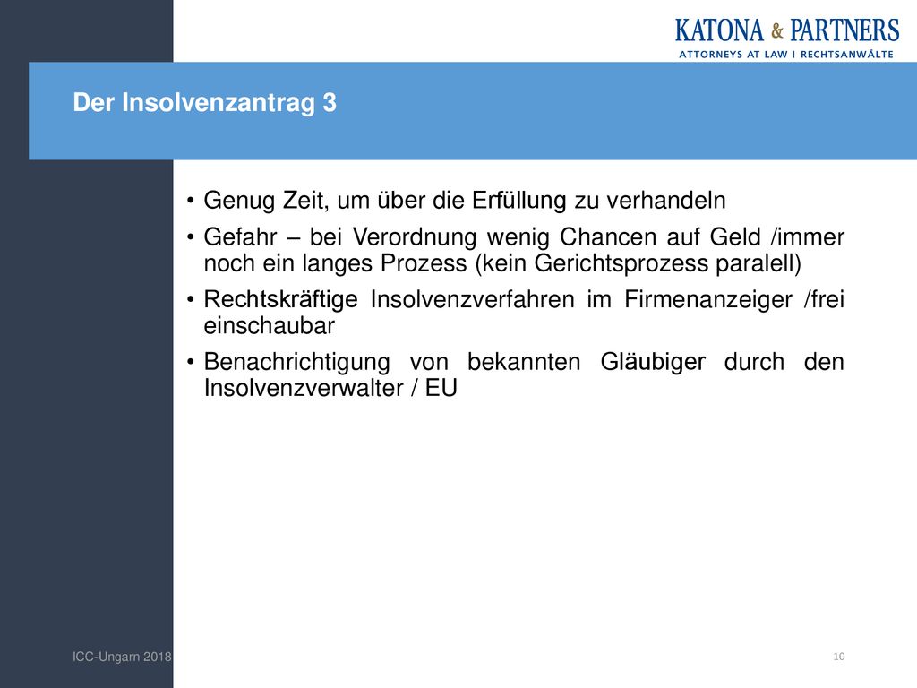 Der Insolvenzantrag 3 Genug Zeit, um über die Erfüllung zu verhandeln