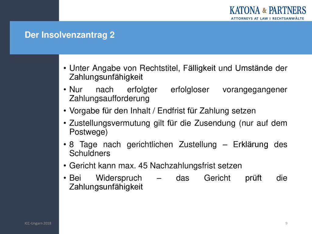 Der Insolvenzantrag 2 Unter Angabe von Rechtstitel, Fälligkeit und Umstände der Zahlungsunfähigkeit.