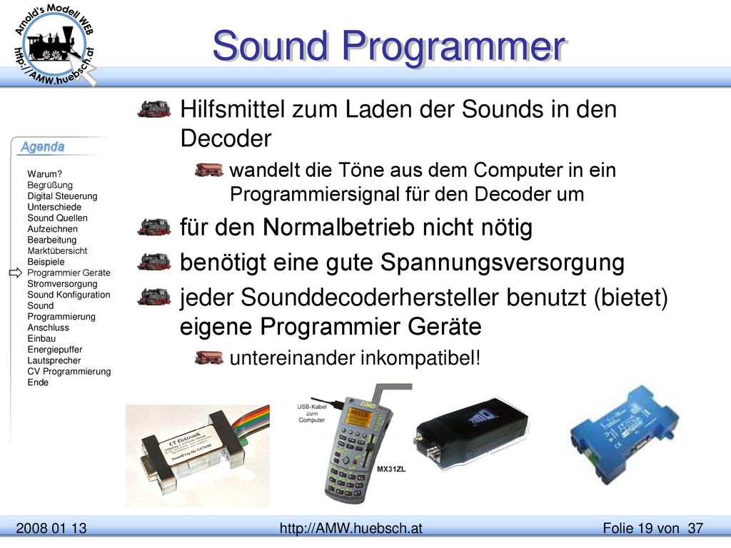 Sound Programmer Hilfsmittel zum Laden der Sounds in den Decoder