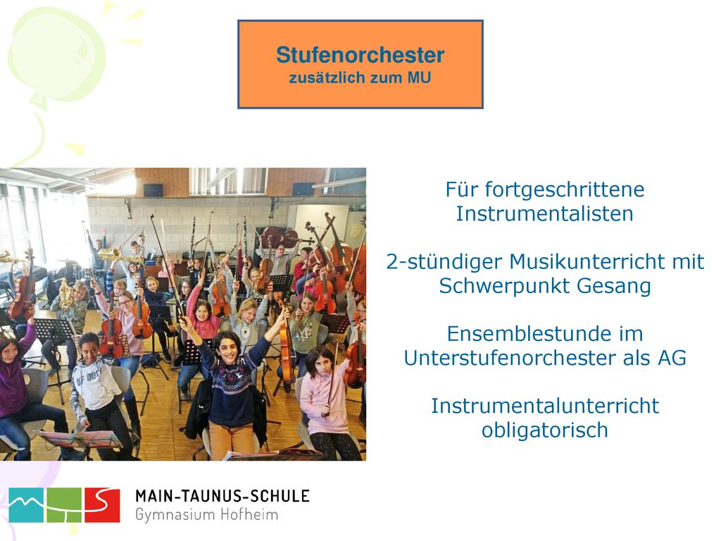 Stufenorchester Für fortgeschrittene Instrumentalisten