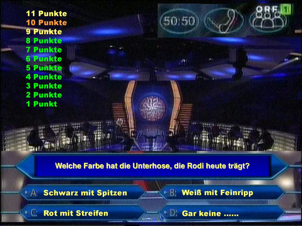 Welche Farbe hat die Unterhose, die Rodi heute trägt