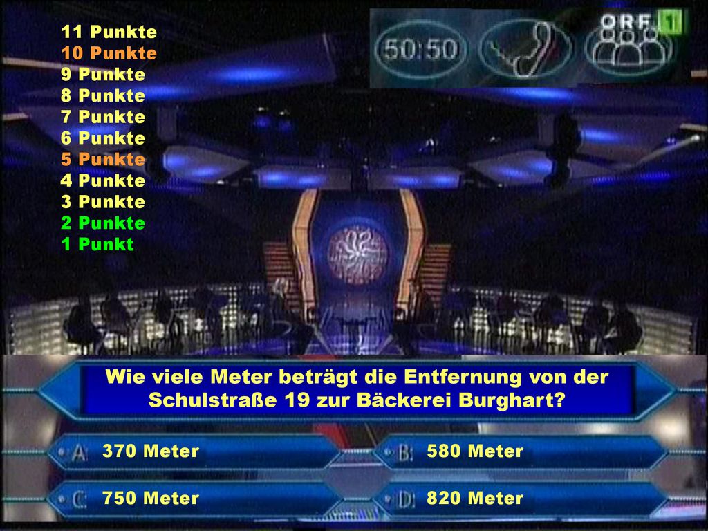 11 Punkte 10 Punkte. 9 Punkte. 8 Punkte 7 Punkte 6 Punkte 5 Punkte 4 Punkte 3 Punkte 2 Punkte 1 Punkt.