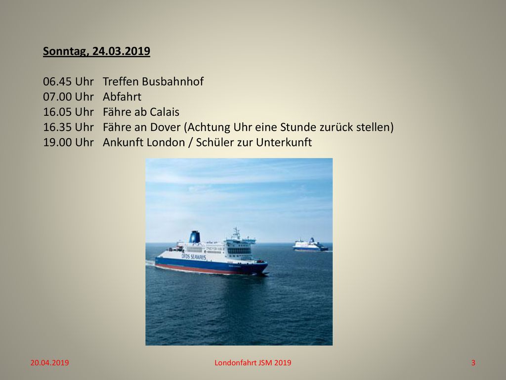 Sonntag, Uhr Treffen Busbahnhof 07