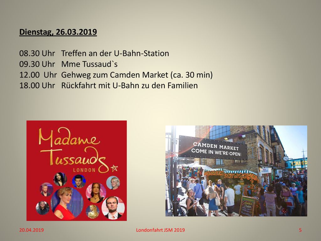 Dienstag, Uhr Treffen an der U-Bahn-Station 09