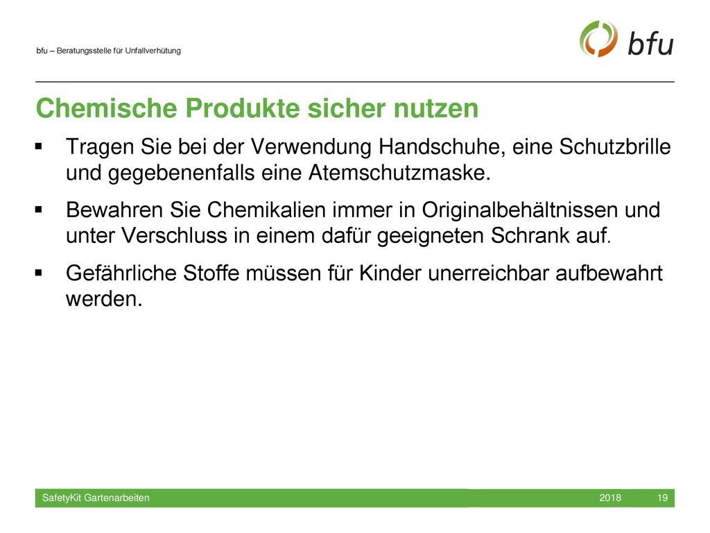 Chemische Produkte sicher nutzen