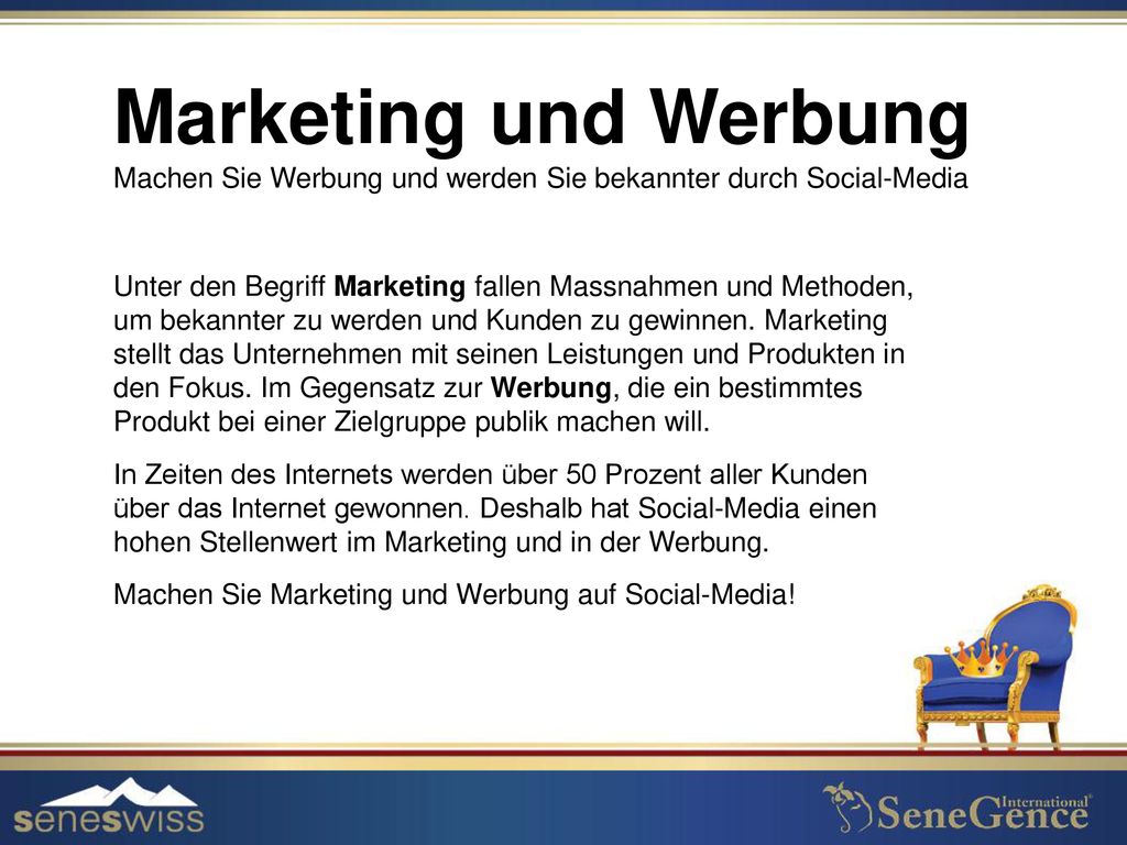 Marketing und Werbung Machen Sie Werbung und werden Sie bekannter durch Social-Media.