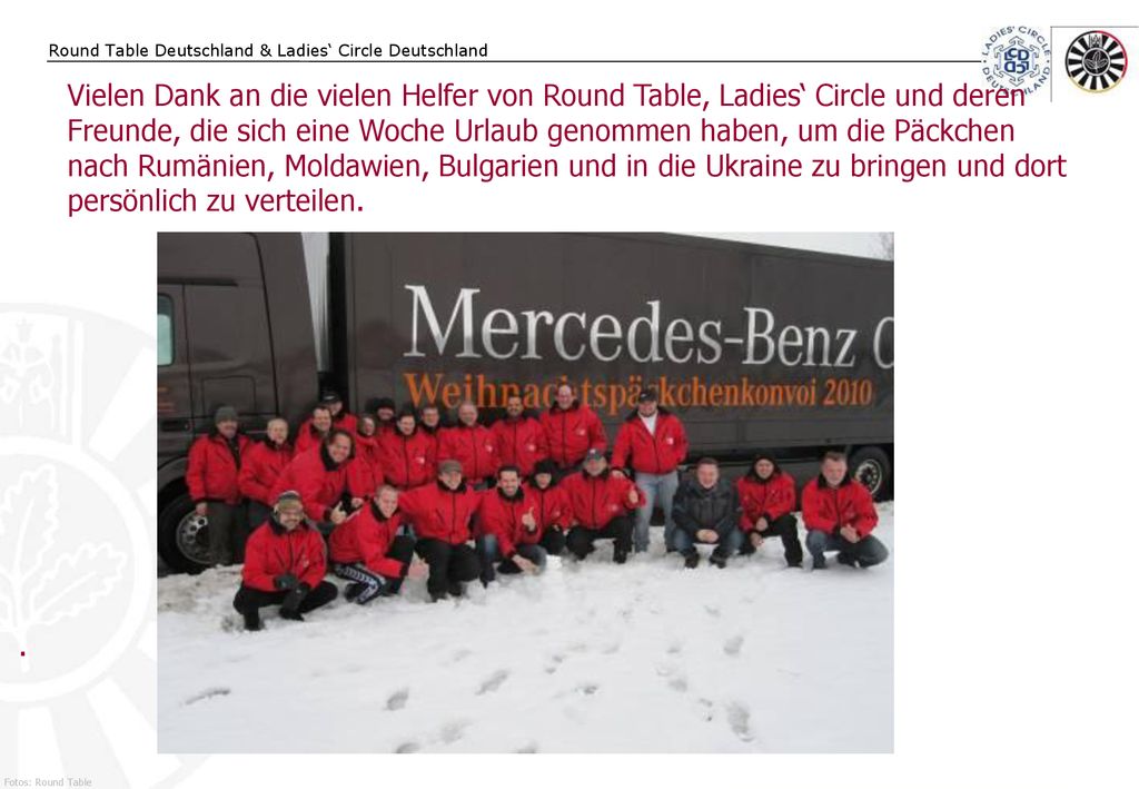 Vielen Dank an die vielen Helfer von Round Table, Ladies‘ Circle und deren Freunde, die sich eine Woche Urlaub genommen haben, um die Päckchen nach Rumänien, Moldawien, Bulgarien und in die Ukraine zu bringen und dort persönlich zu verteilen.