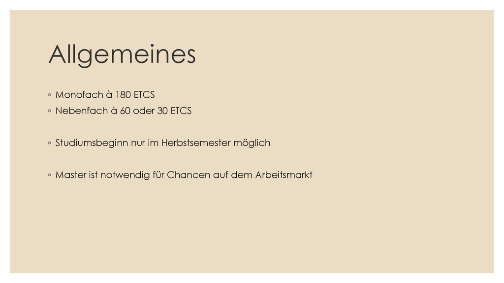 Allgemeines Monofach à 180 ETCS Nebenfach à 60 oder 30 ETCS