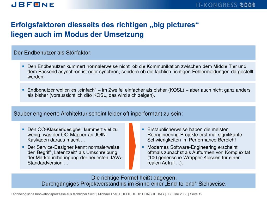Erfolgsfaktoren diesseits des richtigen „big pictures liegen auch im Modus der Umsetzung