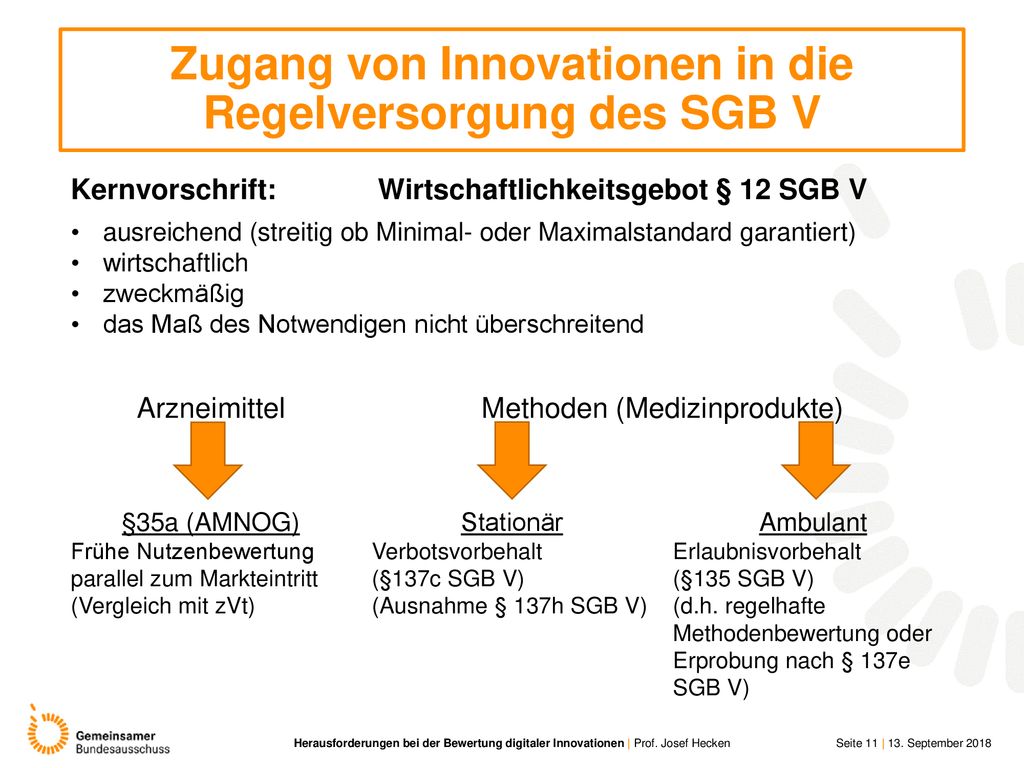 Zugang von Innovationen in die Regelversorgung des SGB V