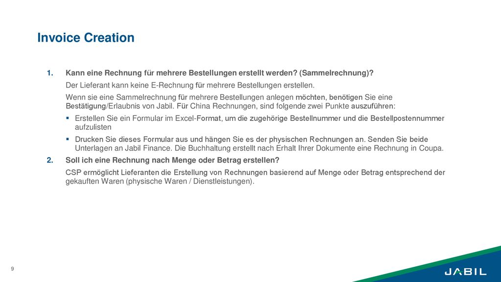 Invoice Creation Kann eine Rechnung für mehrere Bestellungen erstellt werden (Sammelrechnung)