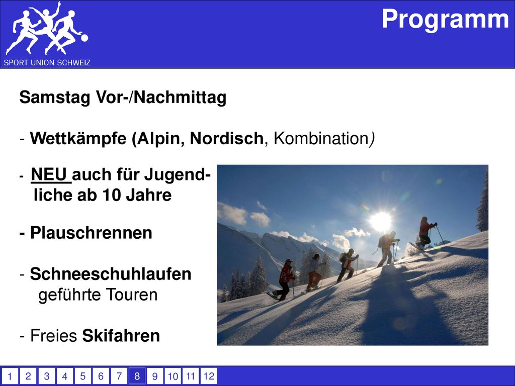Programm Samstag Vor-/Nachmittag