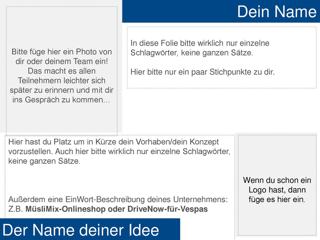Wenn du schon ein Logo hast, dann füge es hier ein.