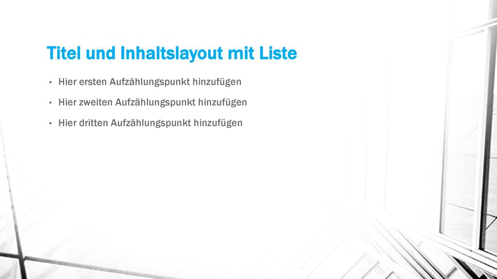 Titel und Inhaltslayout mit Liste