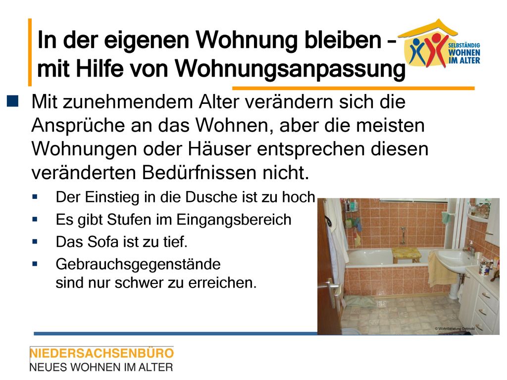 In der eigenen Wohnung bleiben – mit Hilfe von Wohnungsanpassung