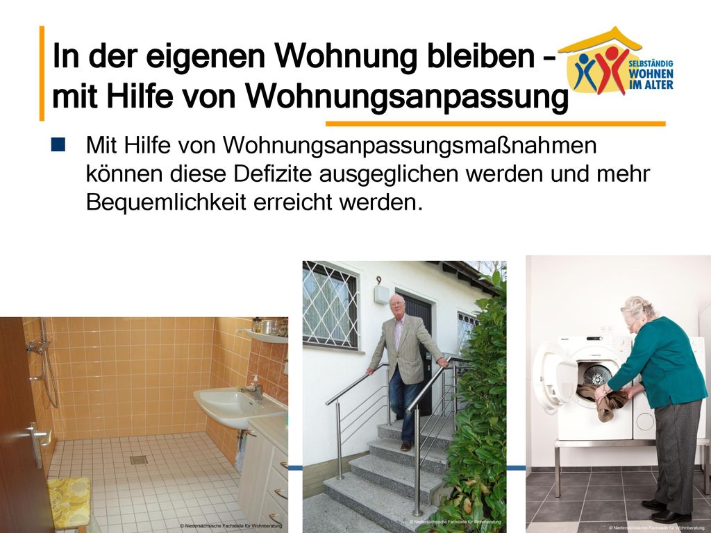 In der eigenen Wohnung bleiben – mit Hilfe von Wohnungsanpassung