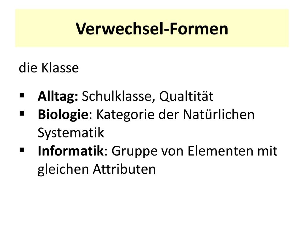 Verwechsel-Formen die Klasse Alltag: Schulklasse, Qualtität