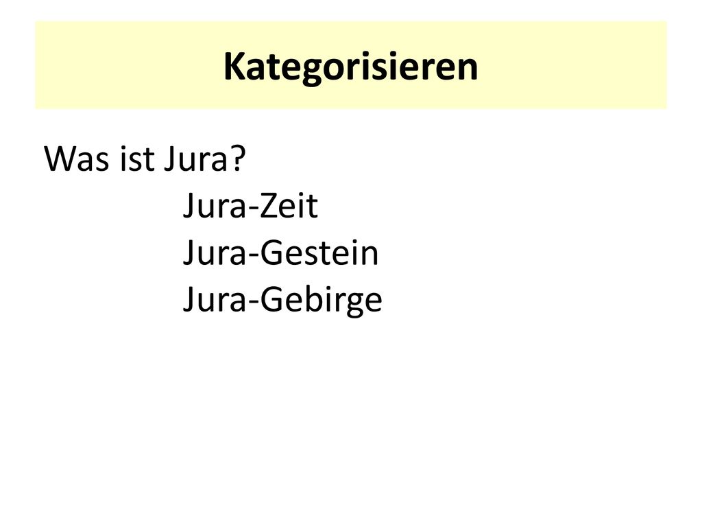 Kategorisieren Was ist Jura Jura-Zeit Jura-Gestein Jura-Gebirge