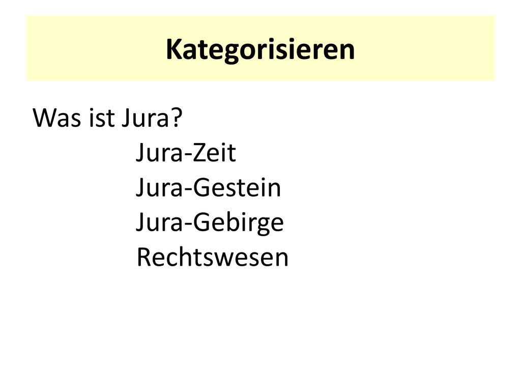 Kategorisieren Was ist Jura Jura-Zeit Jura-Gestein Jura-Gebirge