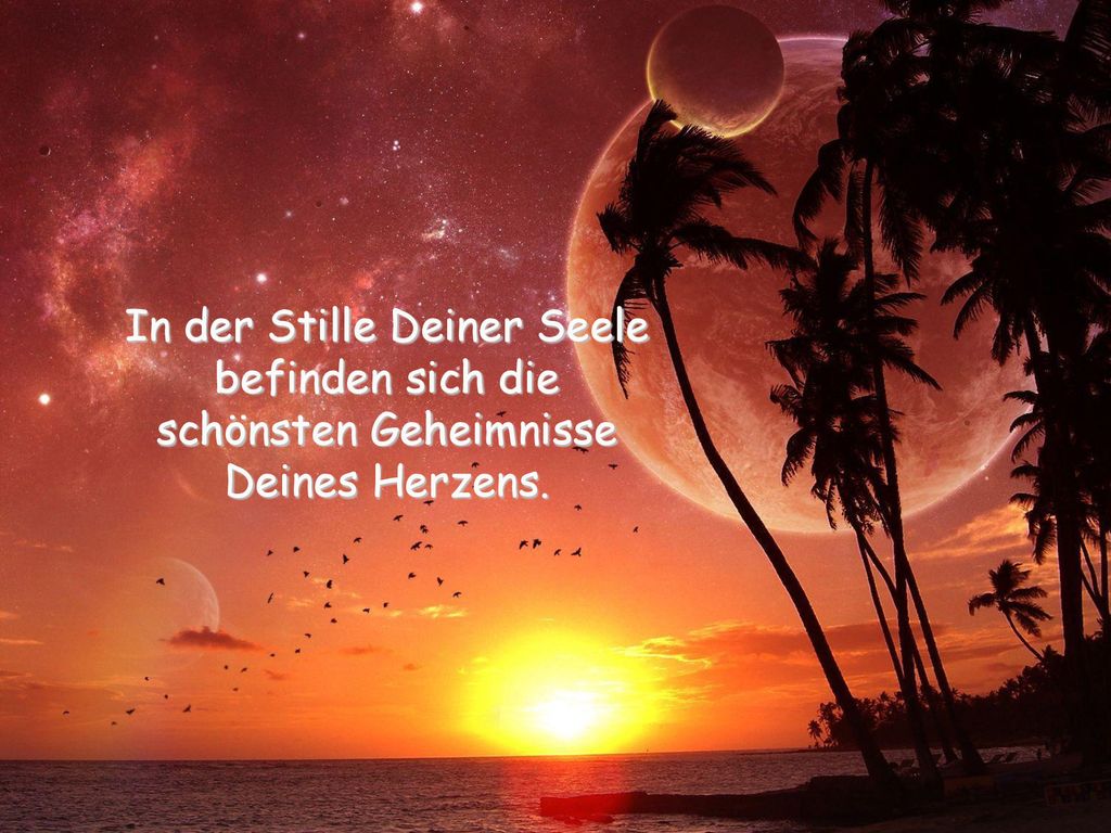 In der Stille Deiner Seele befinden sich die schönsten Geheimnisse Deines Herzens.