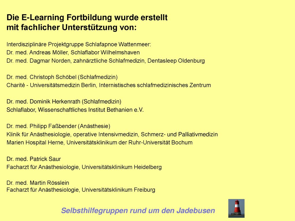 Die E-Learning Fortbildung wurde erstellt mit fachlicher Unterstützung von: