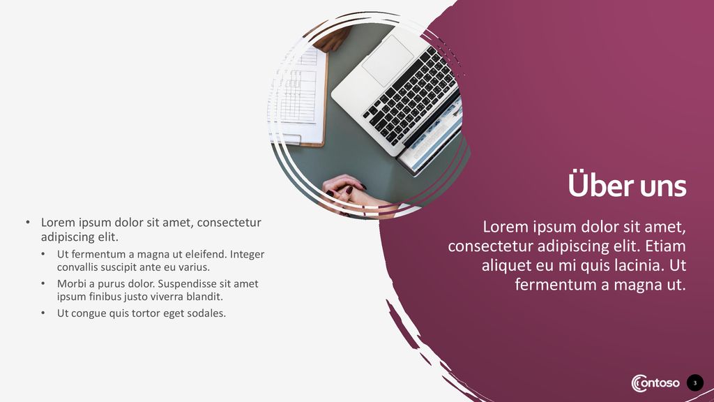 Über uns Lorem ipsum dolor sit amet, consectetur adipiscing elit. Ut fermentum a magna ut eleifend. Integer convallis suscipit ante eu varius.