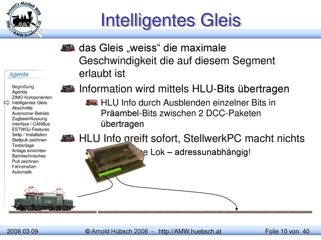 Intelligentes Gleis das Gleis „weiss die maximale Geschwindigkeit die auf diesem Segment erlaubt ist.