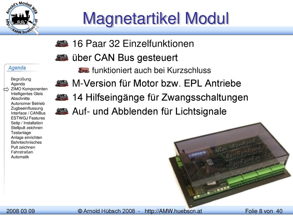 Magnetartikel Modul 16 Paar 32 Einzelfunktionen über CAN Bus gesteuert