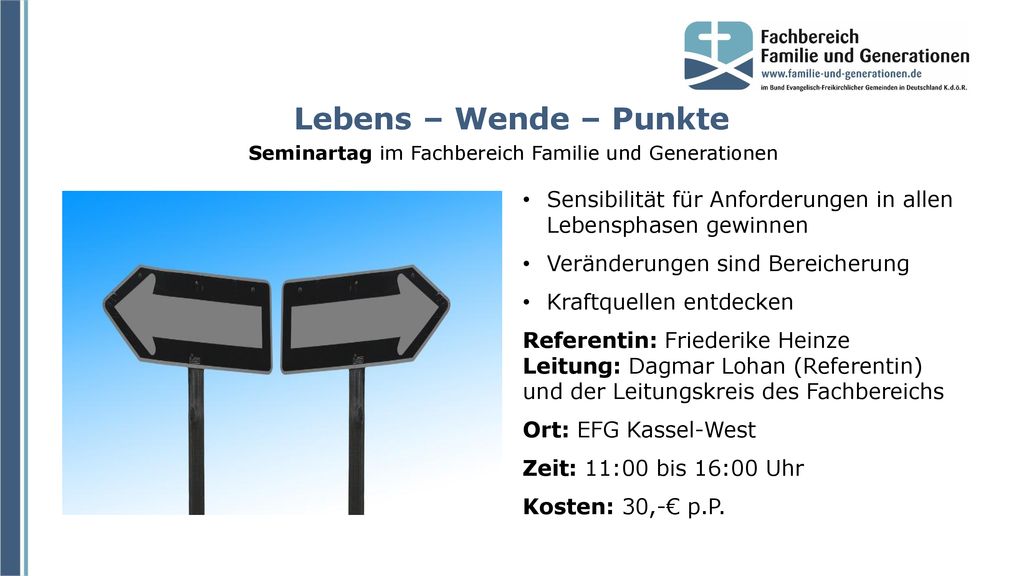 Seminartag im Fachbereich Familie und Generationen