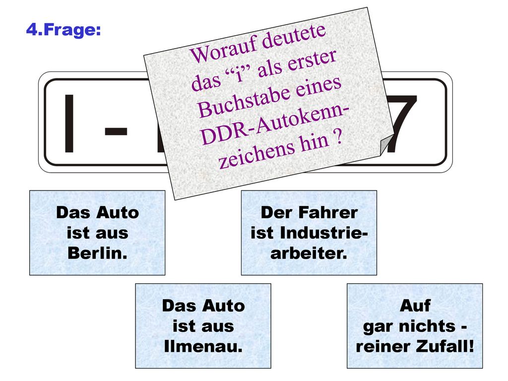 Worauf deutete das i als erster Buchstabe eines DDR-Autokenn-