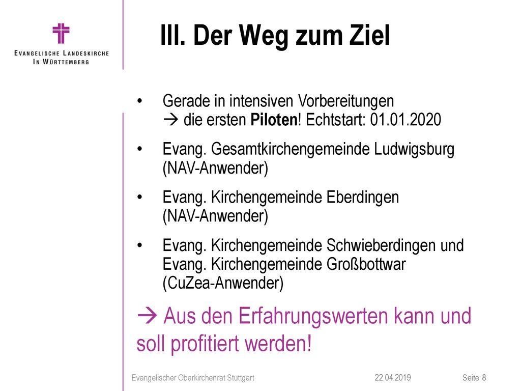 III. Der Weg zum Ziel Gerade in intensiven Vorbereitungen  die ersten Piloten! Echtstart:
