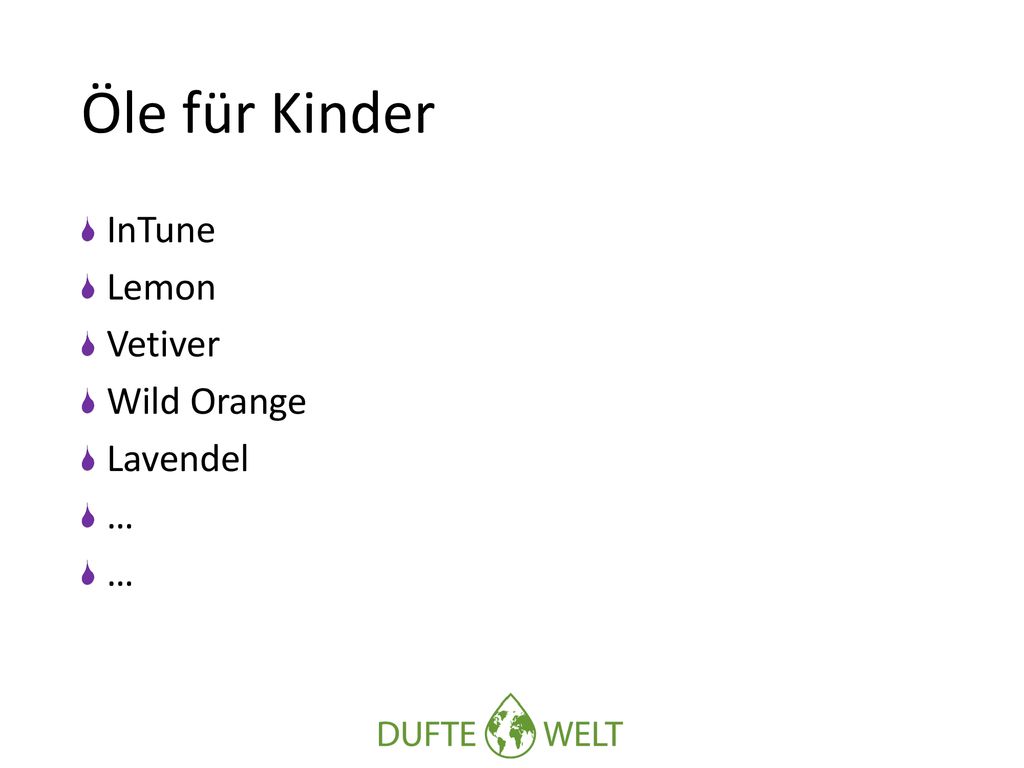 Öle für Kinder InTune Lemon Vetiver Wild Orange Lavendel …